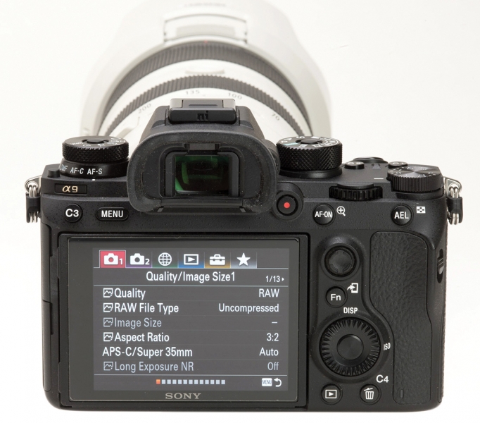 The Camera1 menu contains 13 screens of possible options for still image capture.
