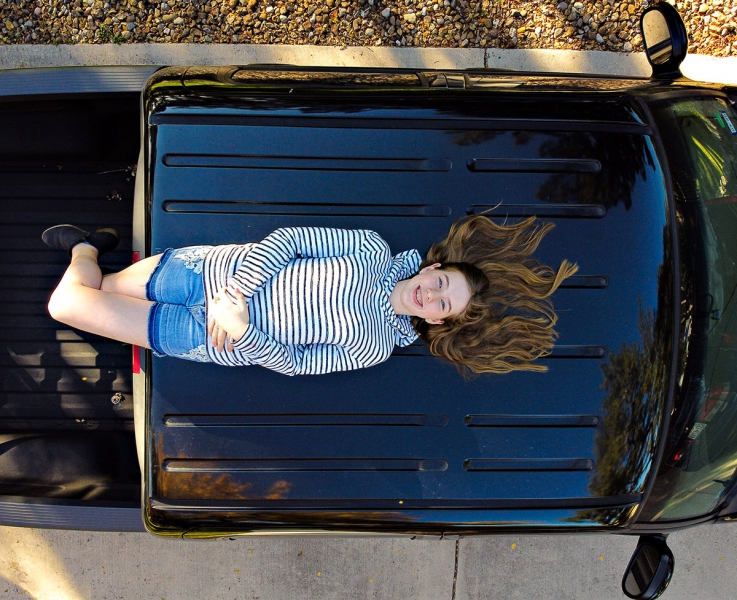 “Hanging Out on the Ford F-150,” captured by the DJI Mavic Mini, 1/160 second at f/2.8, ISO 100