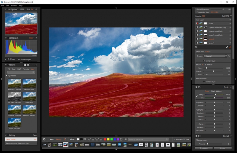 Editing a layer mask in a preset