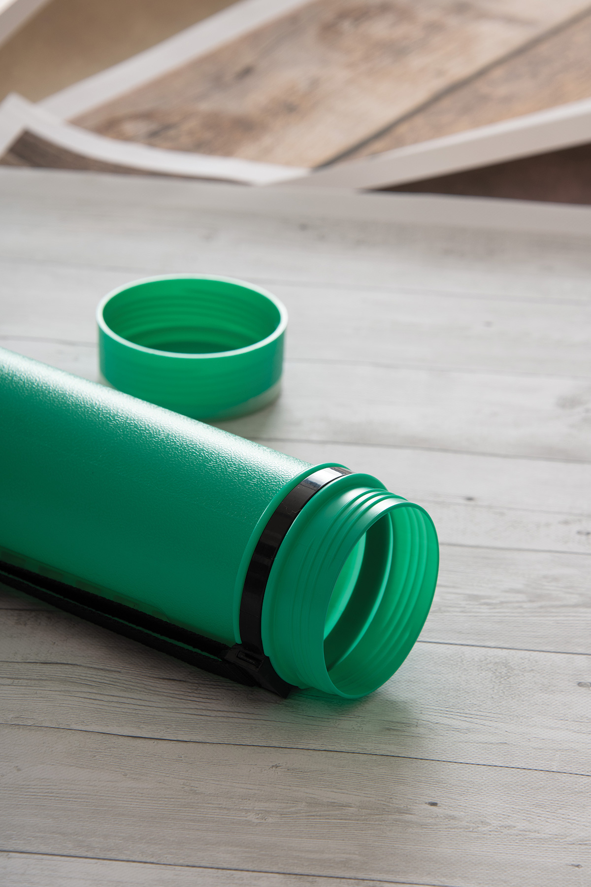 Green plastic tube