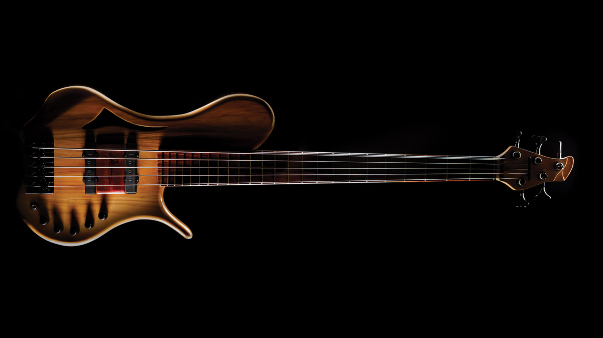 Finished lighting composite of the bass guitar called Wesley
