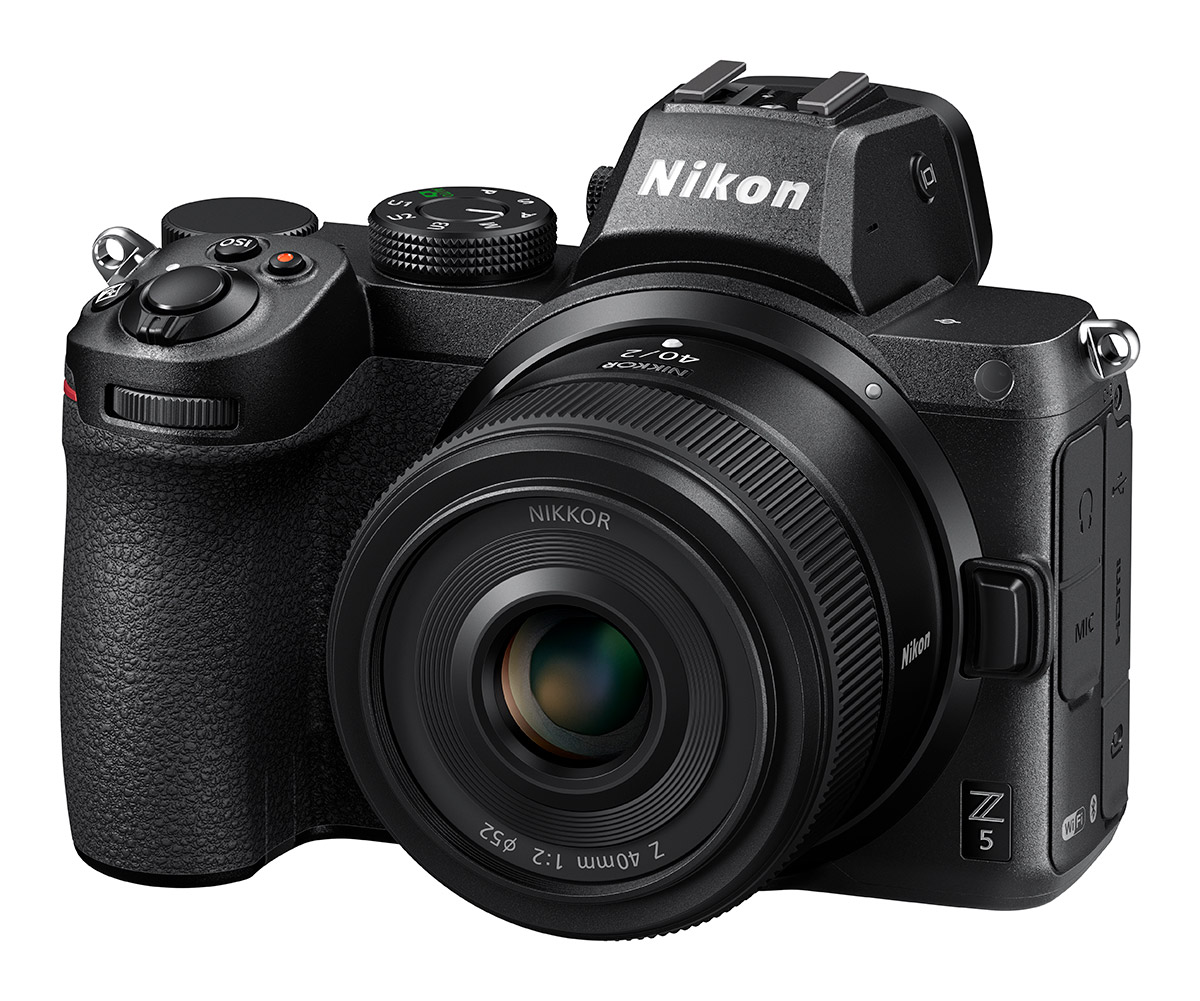 The Nikkor Z 40mm f/2 lens mounted on a Nikon Z 5 camera