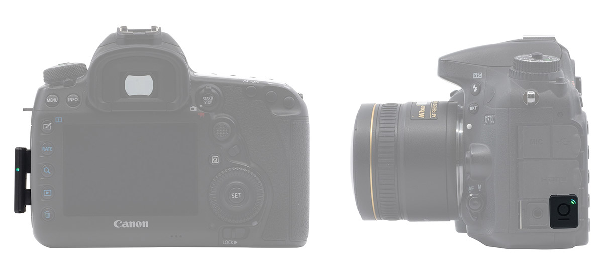 The unobtrusive Unleashed camera remote has different designs for Canon and Nikon cameras.