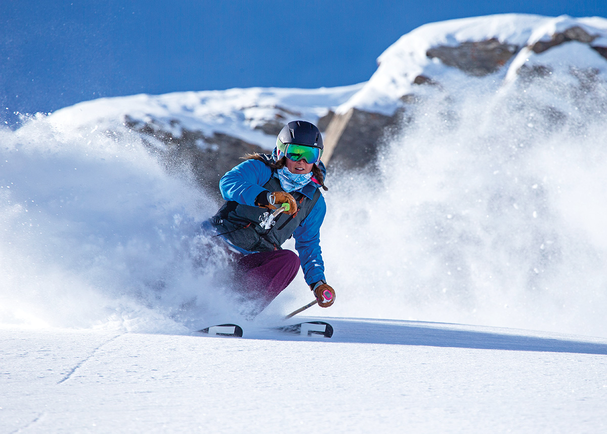 Woman skiing 