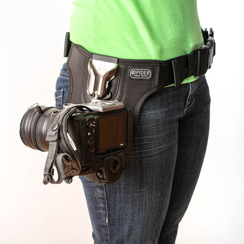 The SpiderPro Holster Single DSLR Camera System v2 includes the mounting plate as well as several accessories.